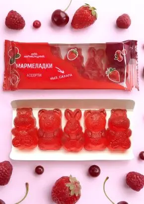 Мармелад без сахара ягодное ассорти, 60 г Мармелад без сахара ягодное ассорти, 60 г