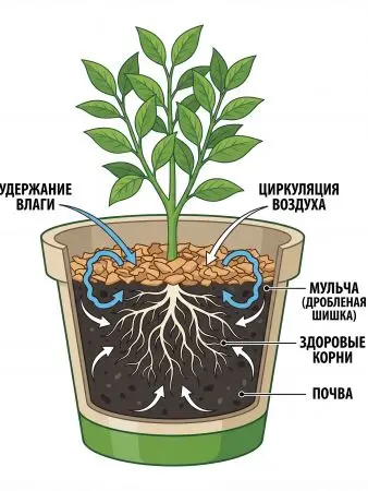 Мульча для сада из шишек целая 500 гр