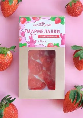 Мармелад без сахара земляничный, 80 г Мармелад без сахара земляничный, 80 г